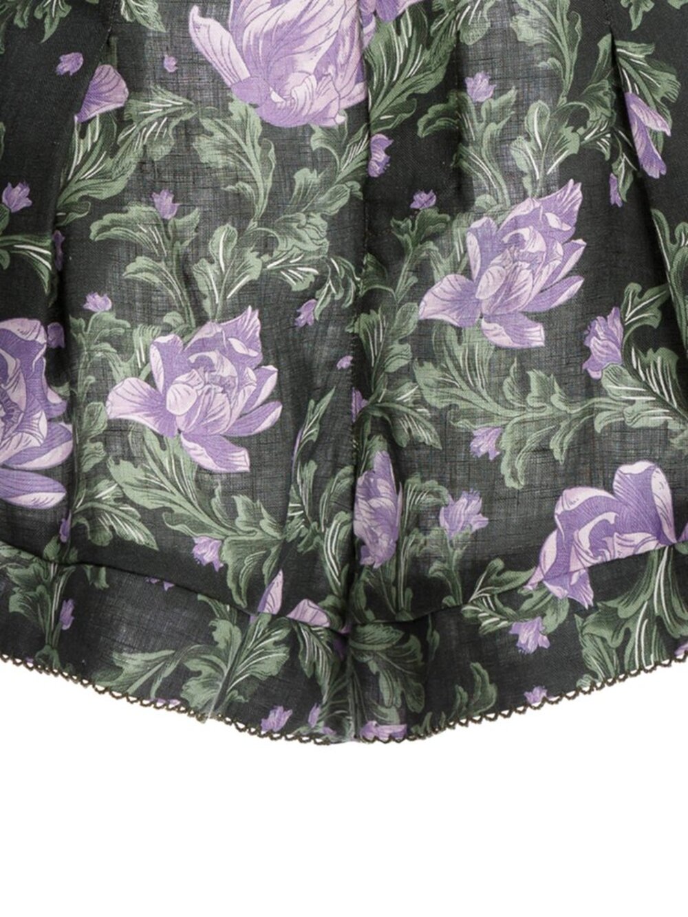 Agua by Agua Bendita S Toronjil Pleated Floral Linen Shorts - Picture 6 of 14